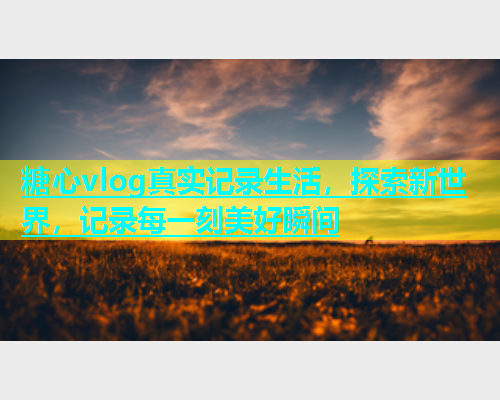 糖心vlog真实记录生活，探索新世界，记录每一刻美好瞬间