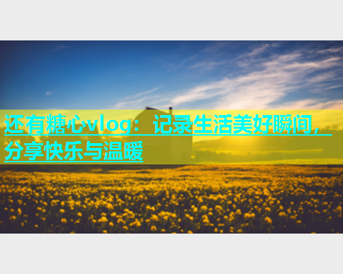 还有糖心vlog：记录生活美好瞬间，分享快乐与温暖